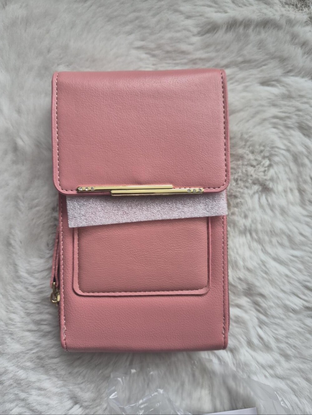 NWT Blush Pink Phone Wallet Crossbody Organizer Gold Hardware